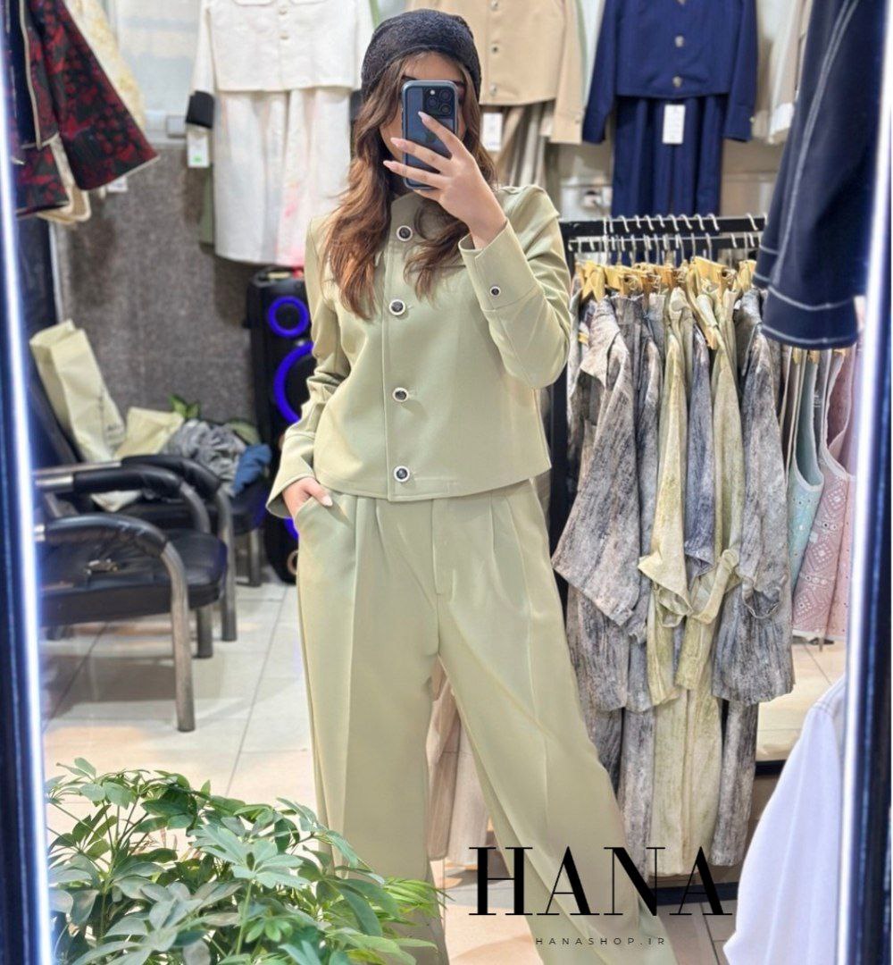 ست کراپ و شلوار کجراه ترک مدل رزا