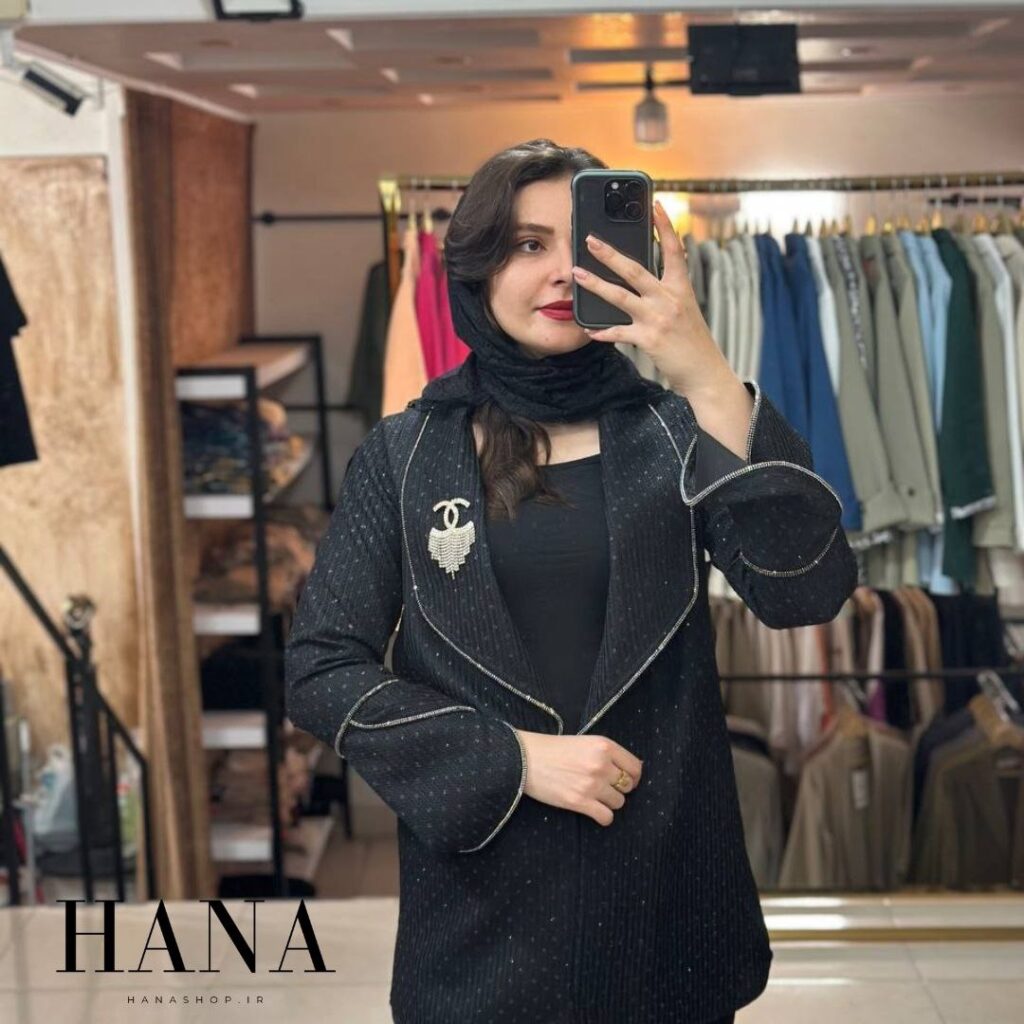 کت مجلسی زنانه مشکی مدل لوران با طراحی خاص – هانا شاپ