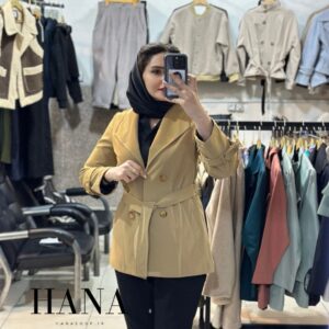 کت زنانه مدل آتنا چرم سیلیکونی کرم