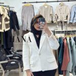 کت زنانه مدل آرتیما - کت فوتر پشمی کرم