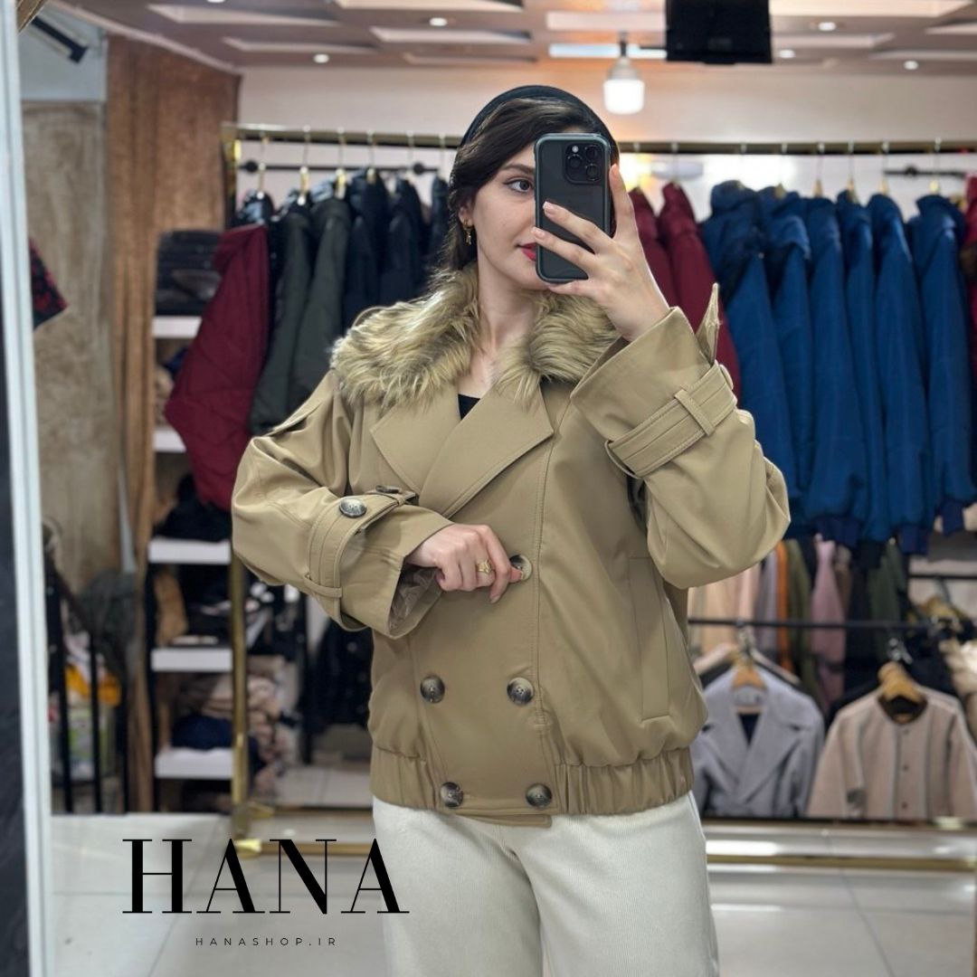 کت زنانه یقه خزدار مدل آتین ZARA مناسب زمستان