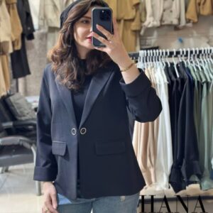 کت زنانه کجراه مدل برکه پشت چاک مشکی