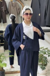 ست دو تیکه بیلر و کت لش اسپرت مدل دترویت رنگ سرمه ای - هانا شاپ