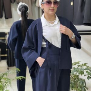 ست دو تیکه بیلر و کت لش اسپرت مدل دترویت رنگ سرمه ای - هانا شاپ